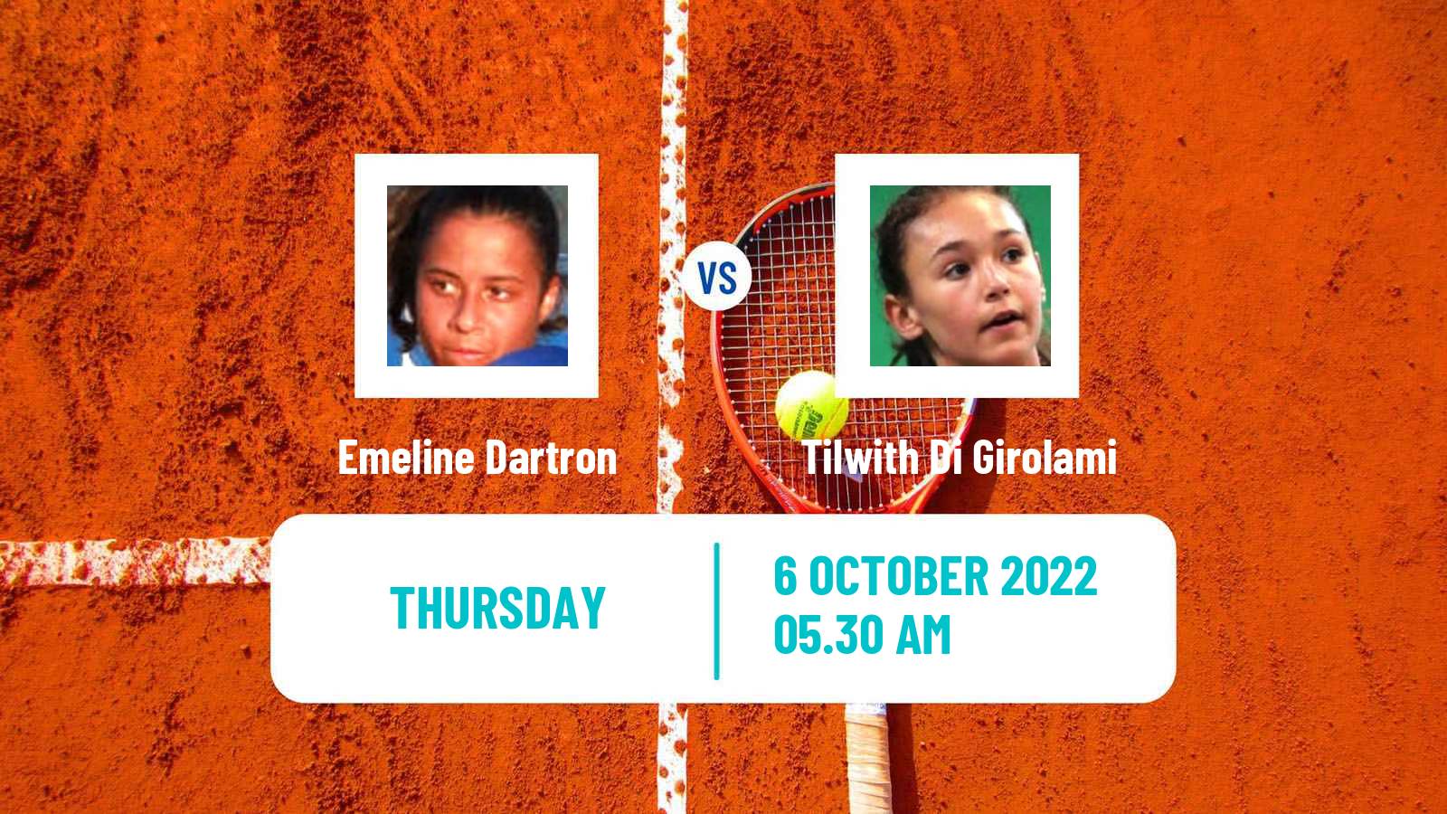 Tennis ITF Tournaments Emeline Dartron - Tilwith Di Girolami