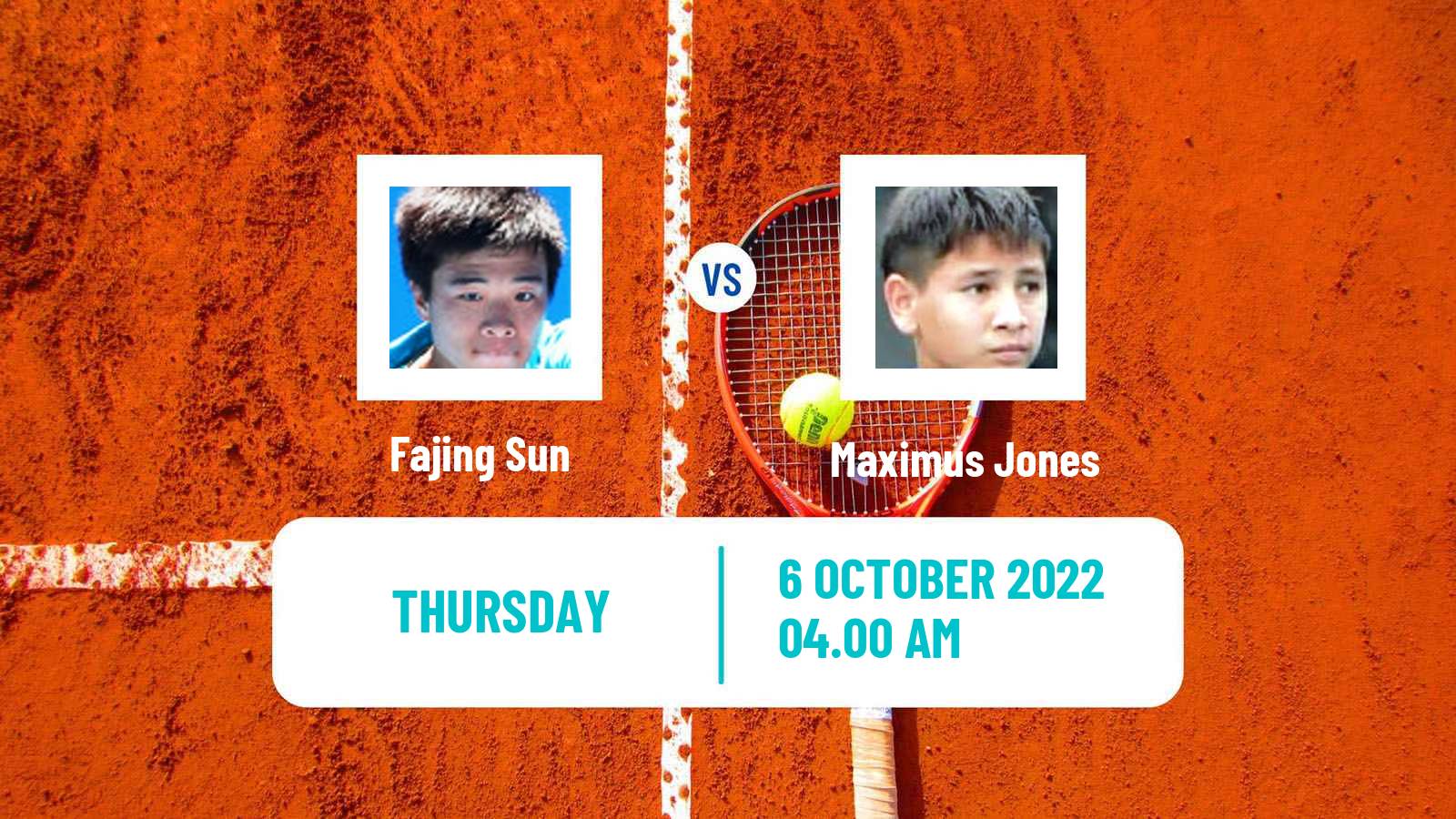 Tennis ITF Tournaments Fajing Sun - Maximus Jones