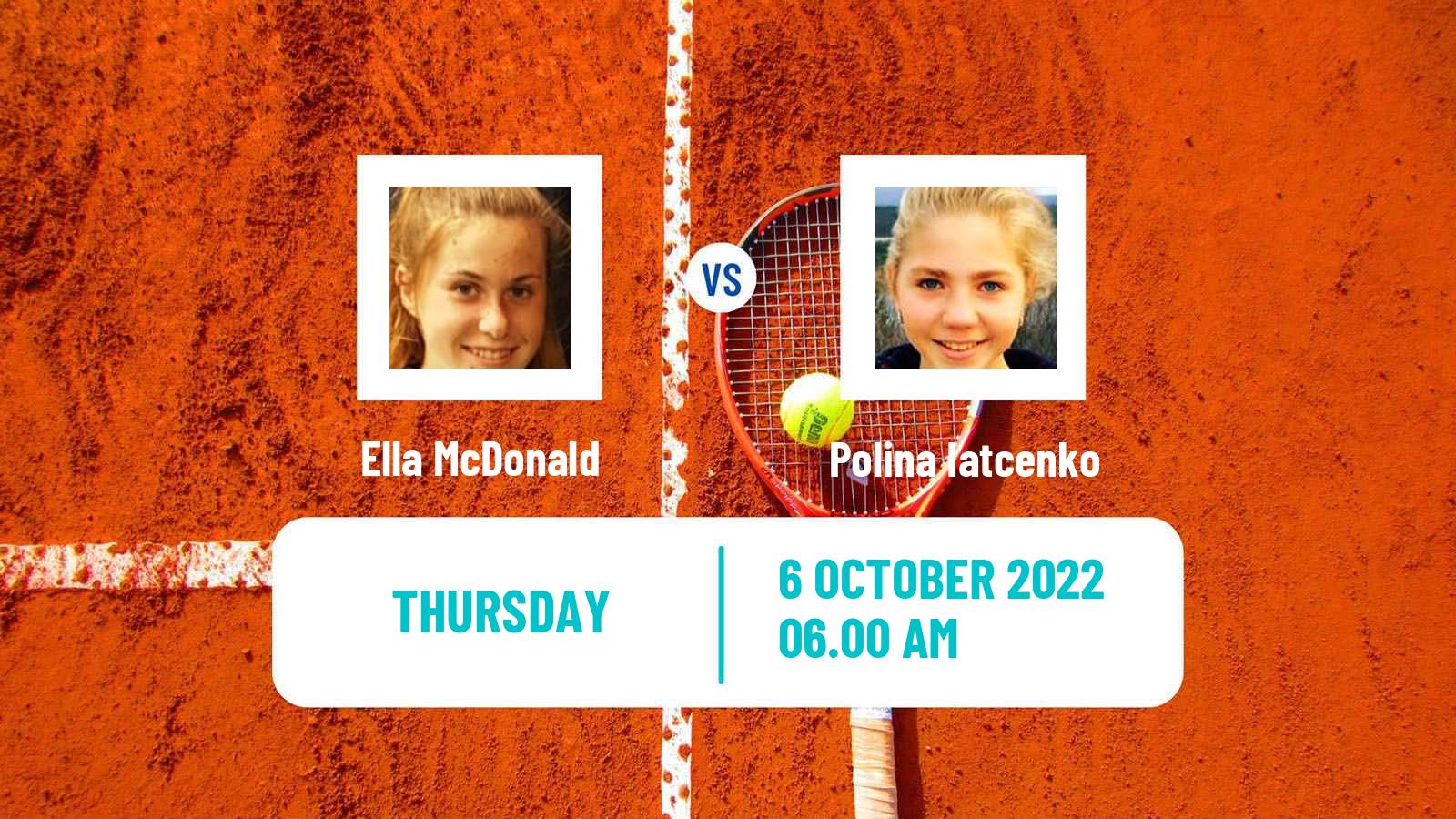Tennis ITF Tournaments Ella McDonald - Polina Iatcenko