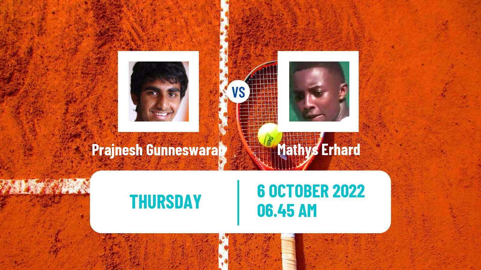 Tennis ITF Tournaments Prajnesh Gunneswaran - Mathys Erhard