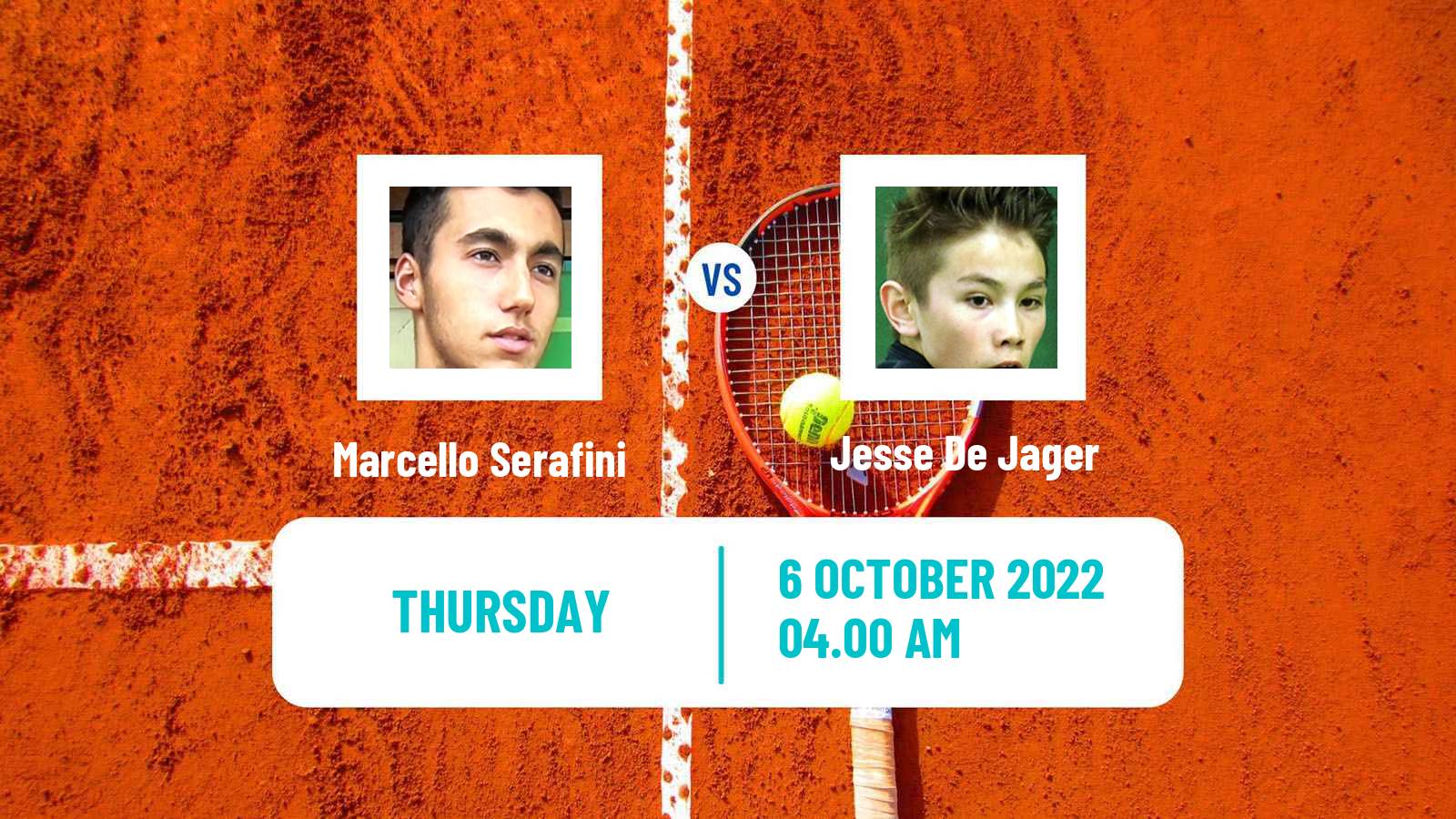 Tennis ITF Tournaments Marcello Serafini - Jesse De Jager