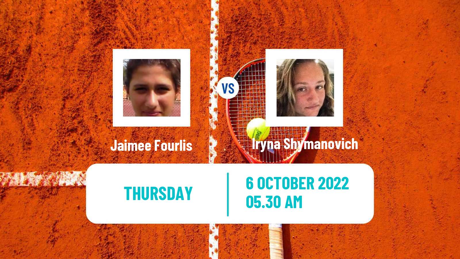 Tennis ITF Tournaments Jaimee Fourlis - Iryna Shymanovich