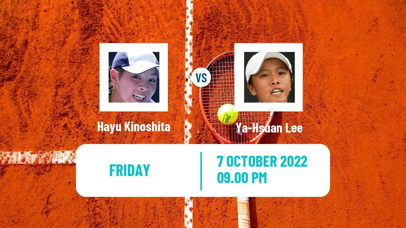 Tennis ITF Tournaments Hayu Kinoshita - Ya-Hsuan Lee