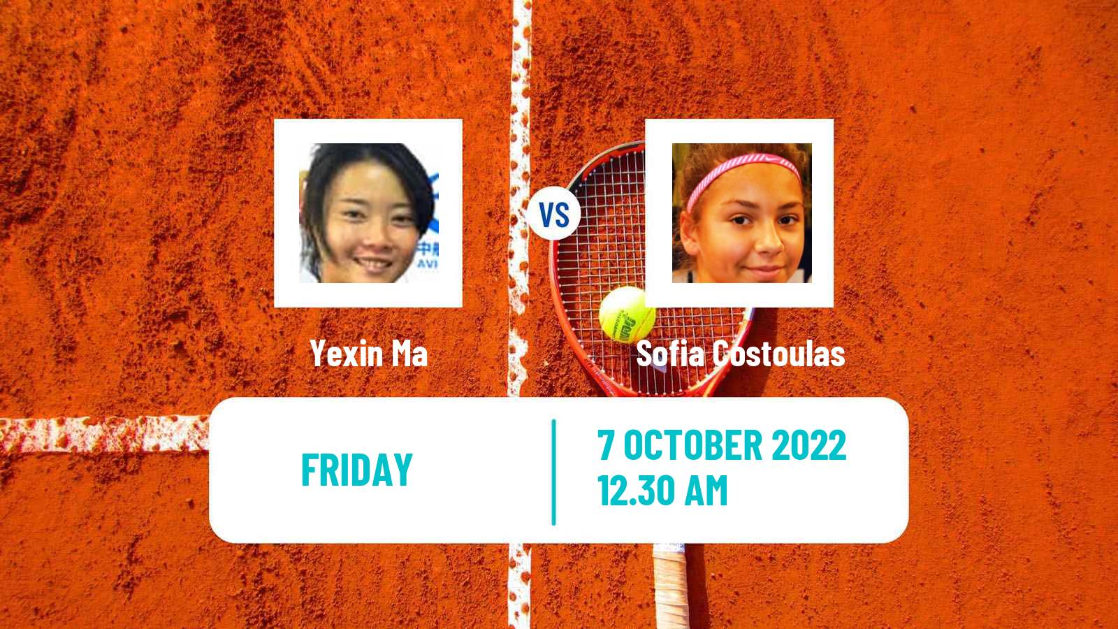 Tennis ITF Tournaments Yexin Ma - Sofia Costoulas