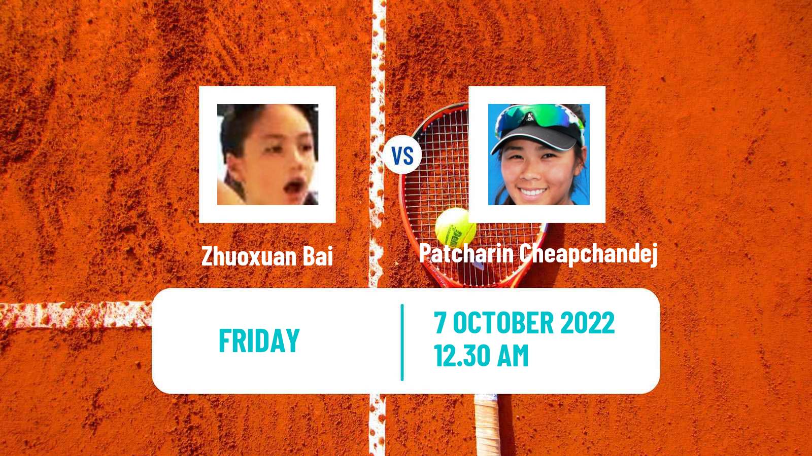 Tennis ITF Tournaments Zhuoxuan Bai - Patcharin Cheapchandej