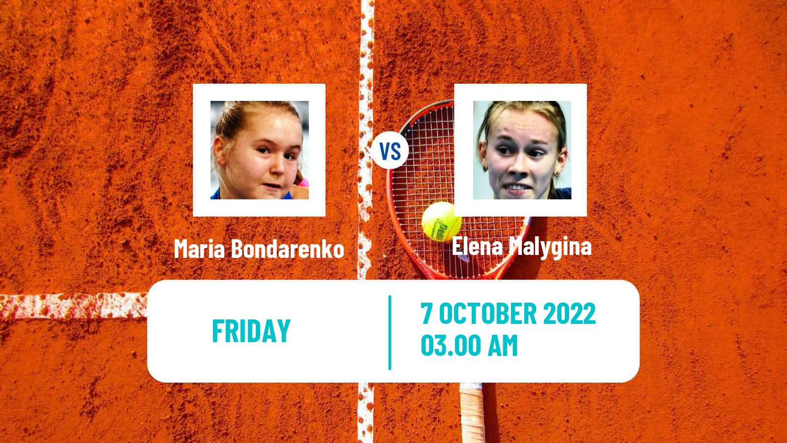 Tennis ITF Tournaments Maria Bondarenko - Elena Malygina