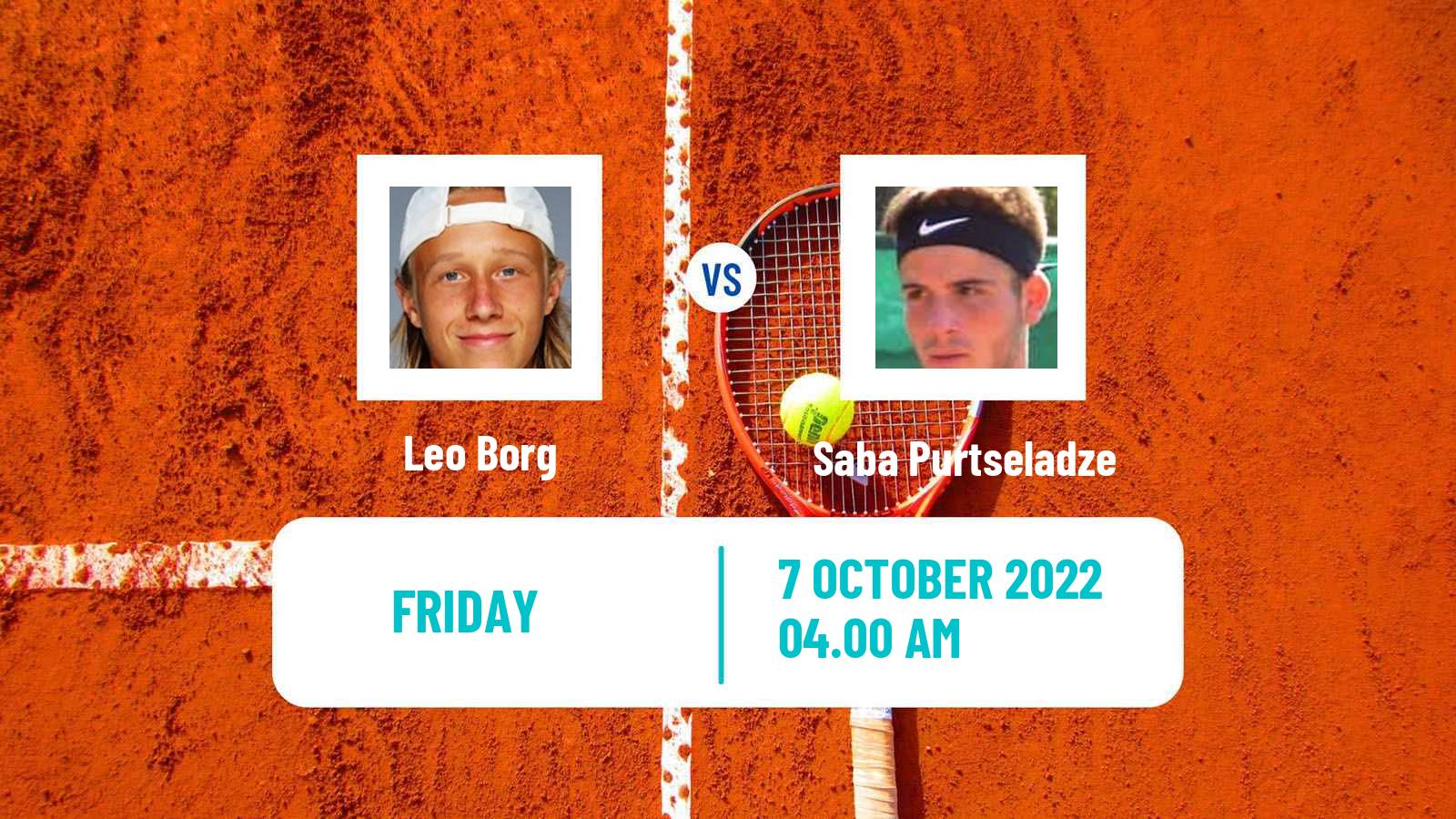 Tennis ITF Tournaments Leo Borg - Saba Purtseladze