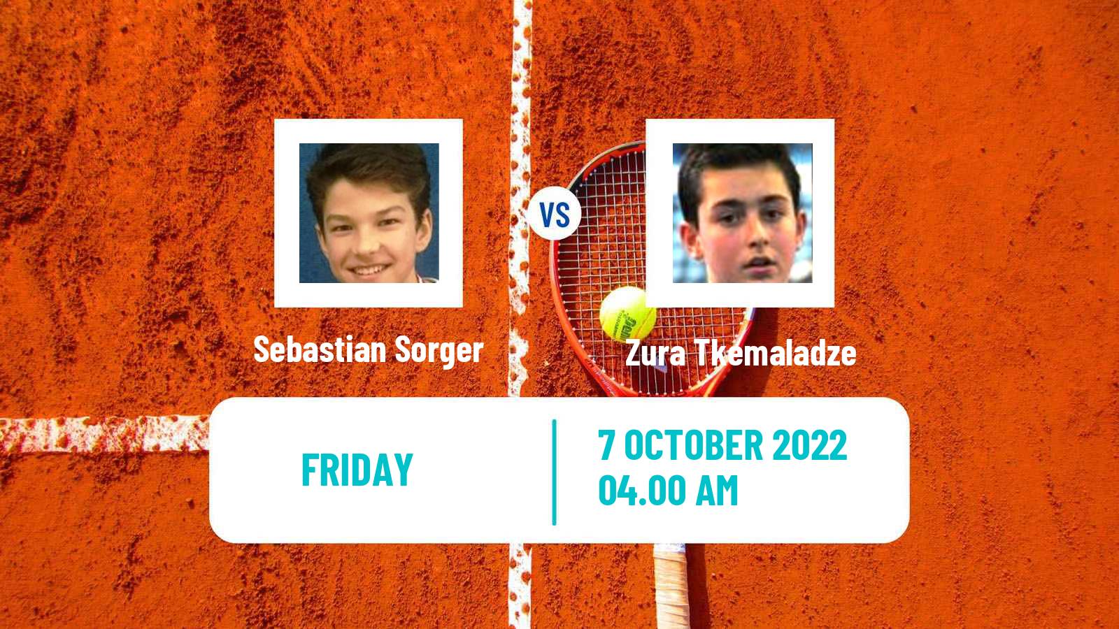 Tennis ITF Tournaments Sebastian Sorger - Zura Tkemaladze