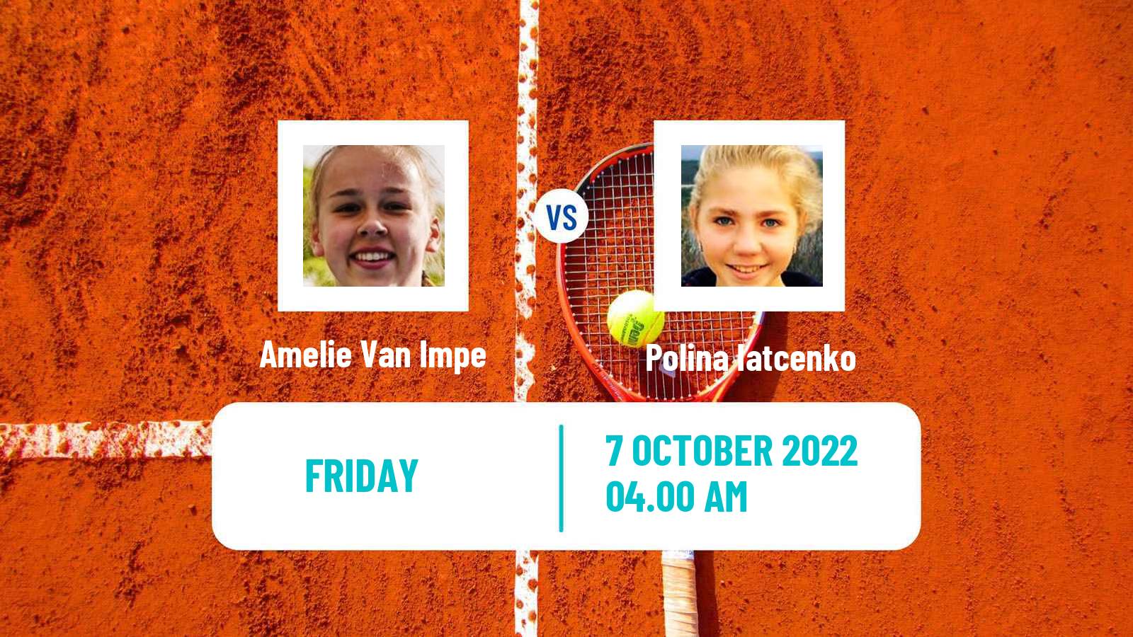 Tennis ITF Tournaments Amelie Van Impe - Polina Iatcenko