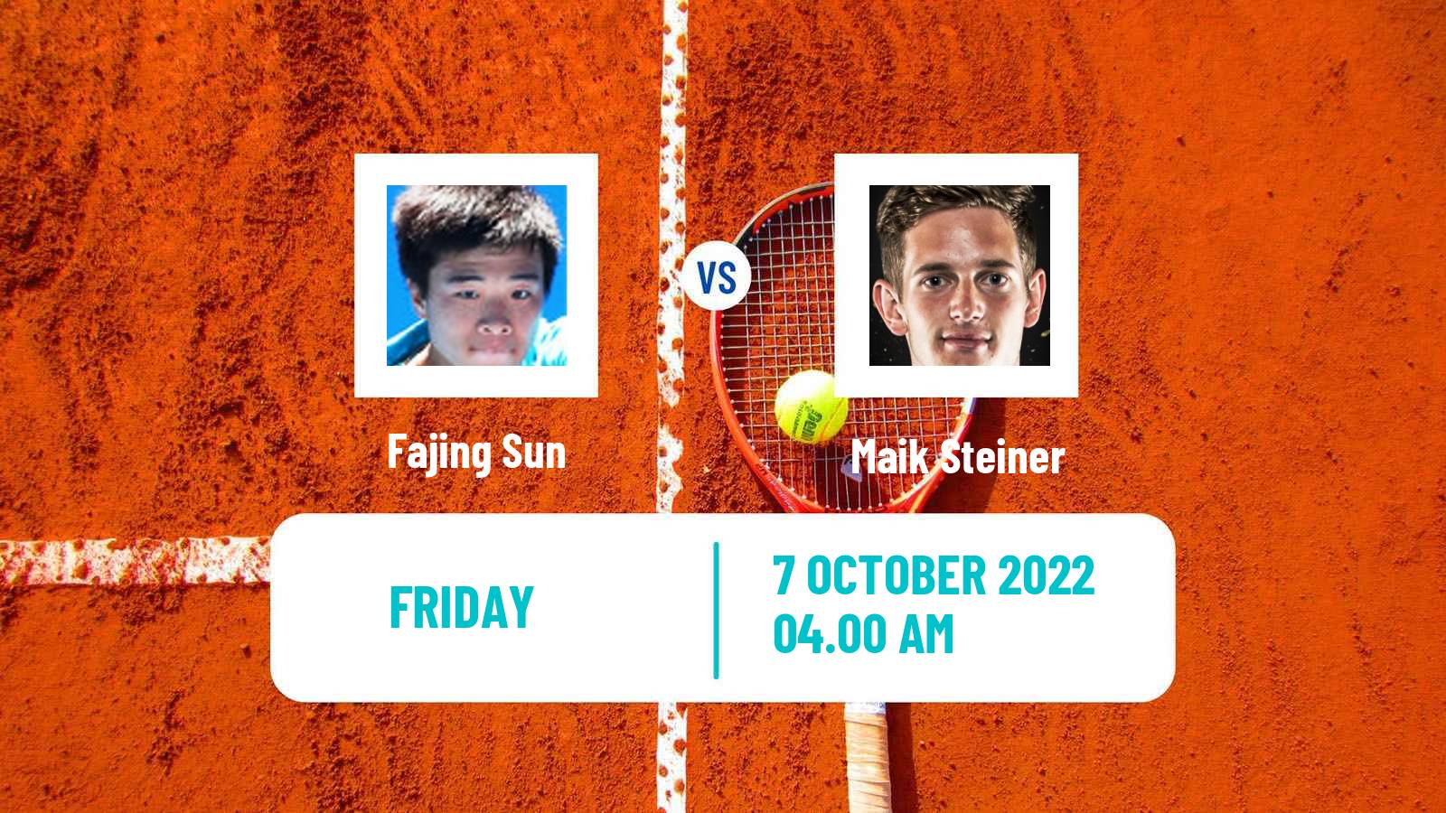 Tennis ITF Tournaments Fajing Sun - Maik Steiner