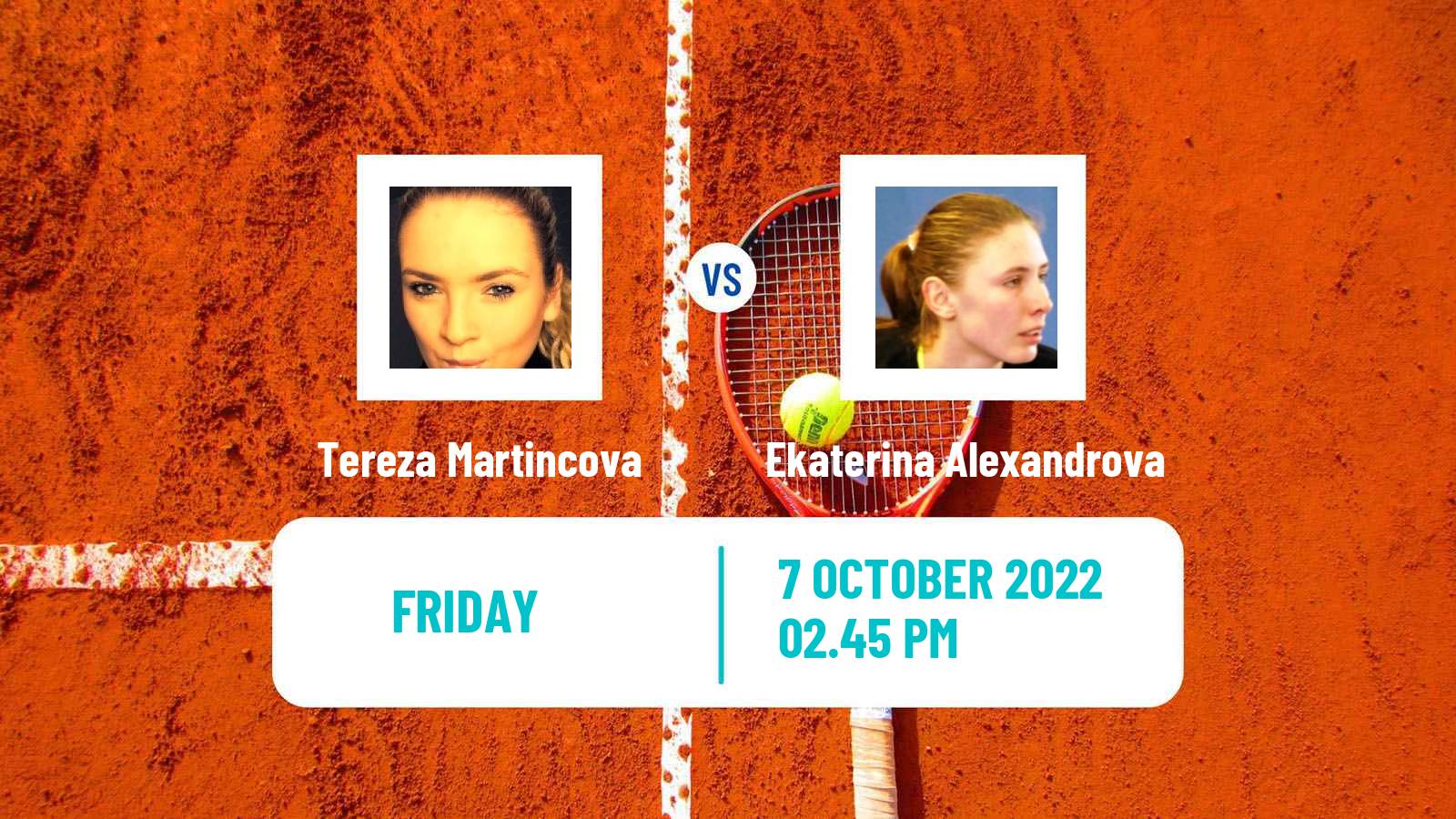 Tennis WTA Ostrava Tereza Martincova - Ekaterina Alexandrova