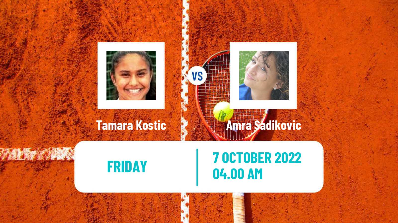 Tennis ITF Tournaments Tamara Kostic - Amra Sadikovic