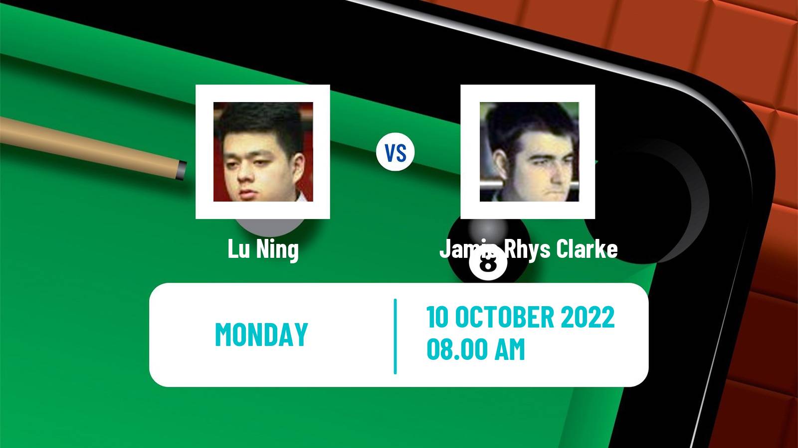 Snooker Snooker Lu Ning - Jamie Rhys Clarke
