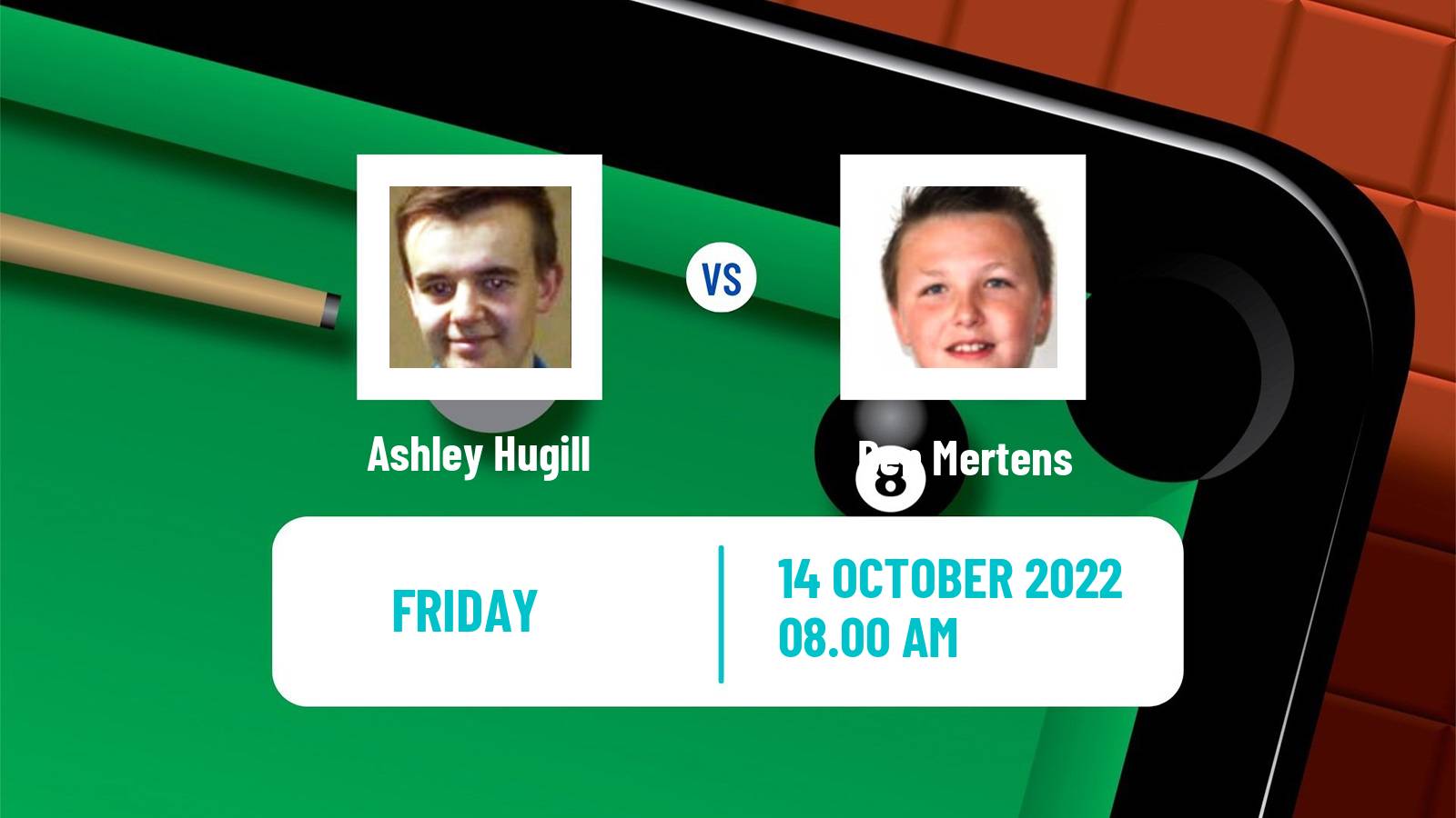 Snooker Snooker Ashley Hugill - Ben Mertens