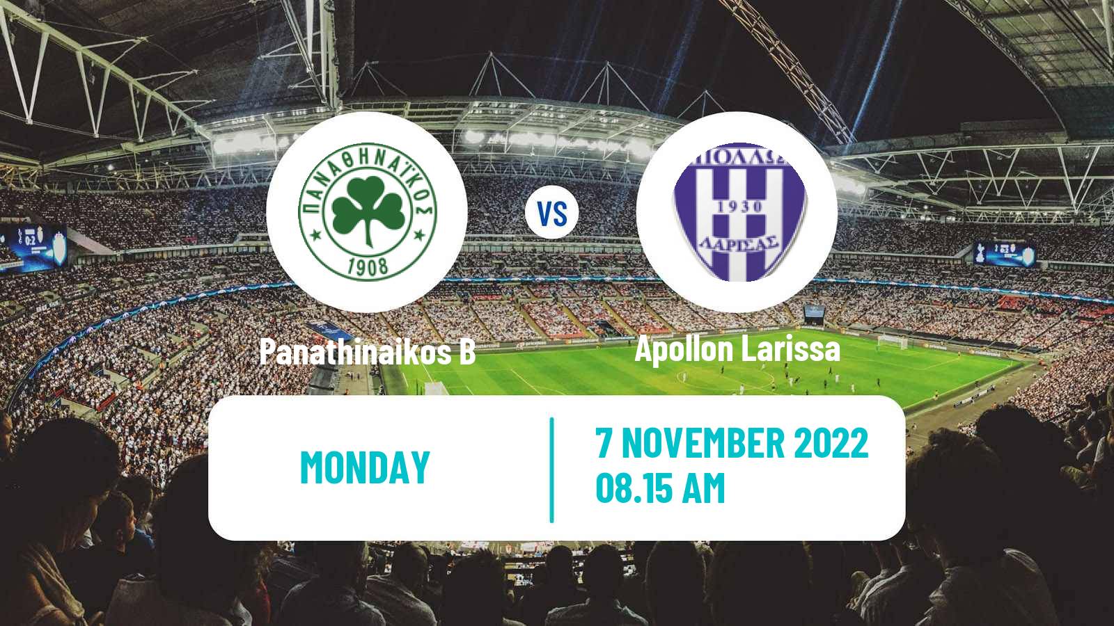 Soccer Greek Super League 2 Panathinaikos B - Apollon Larissa