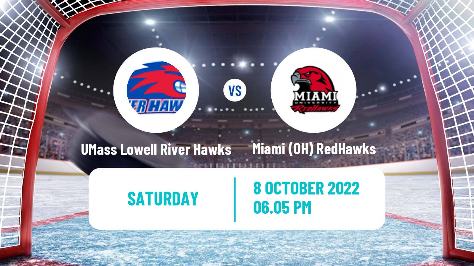 Hockey NCAA Hockey UMass Lowell River Hawks - Miami OH RedHawks