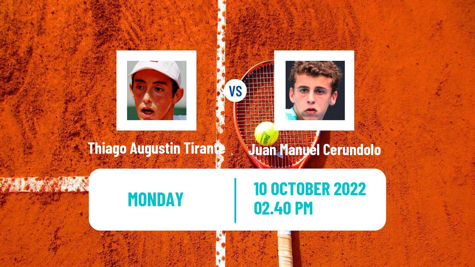 Tennis ATP Challenger Thiago Augustin Tirante - Juan Manuel Cerundolo