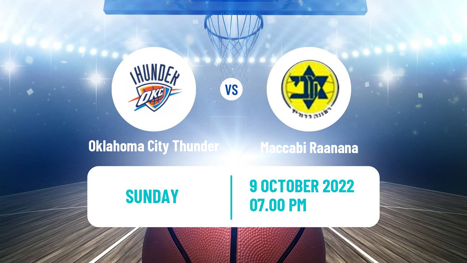 Basketball Club Friendly Basketball Oklahoma City Thunder - Maccabi Raanana