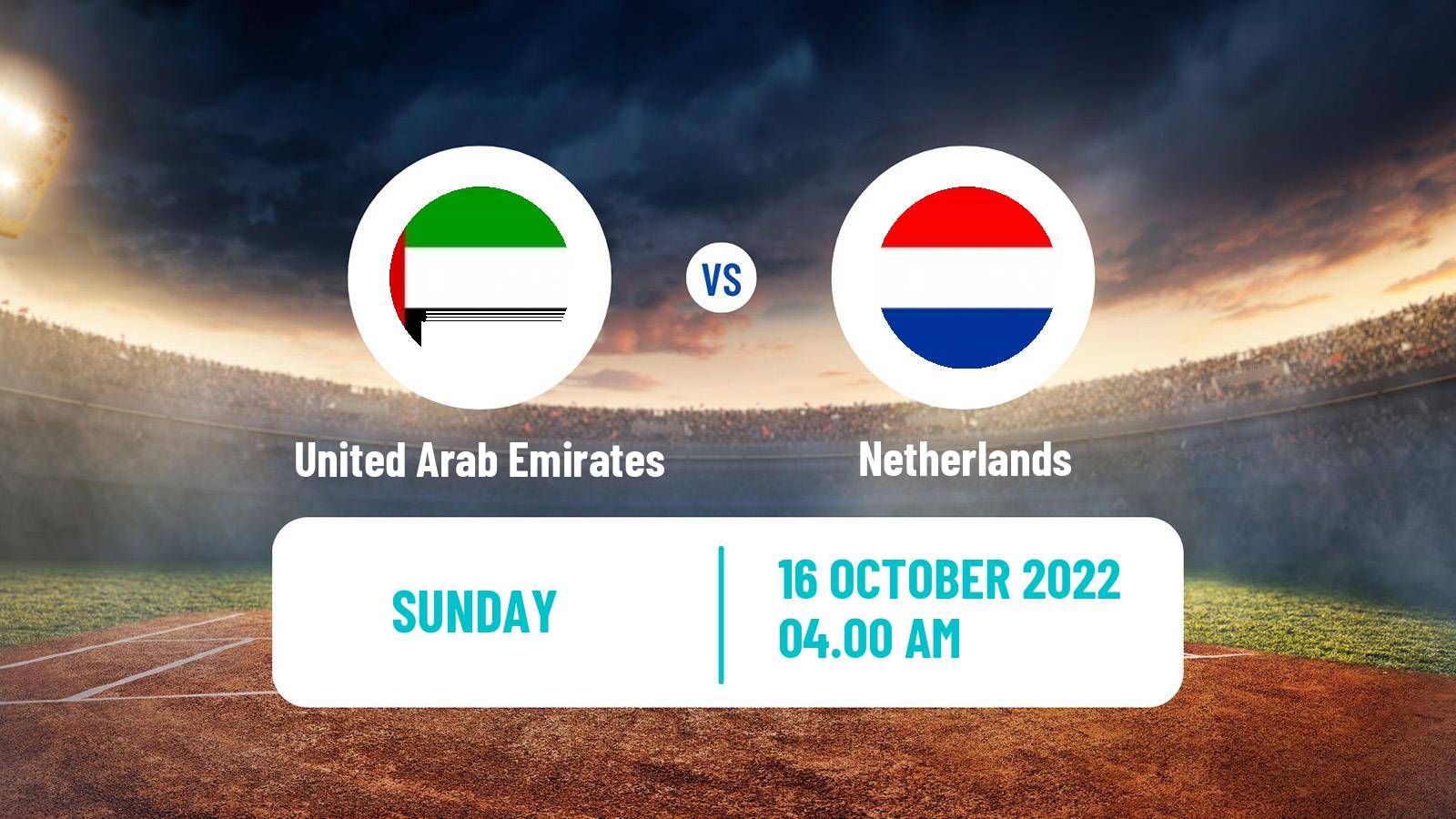 Cricket ICC World Twenty20 United Arab Emirates - Netherlands