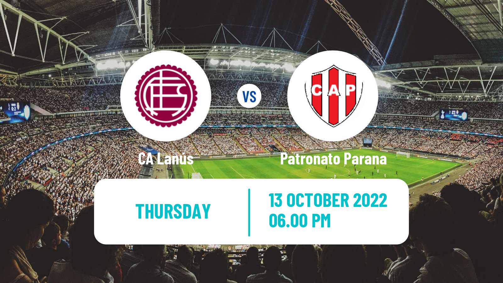 Soccer Argentinian Liga Profesional Lanús - Patronato Parana