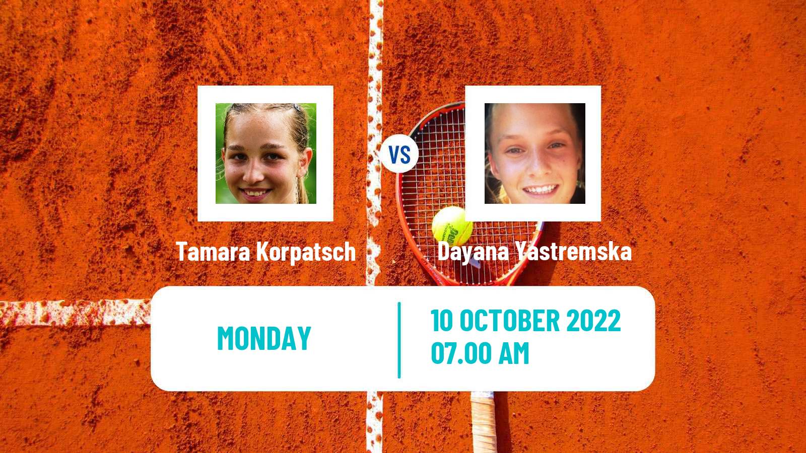 Tennis WTA Cluj Napoca Tamara Korpatsch - Dayana Yastremska