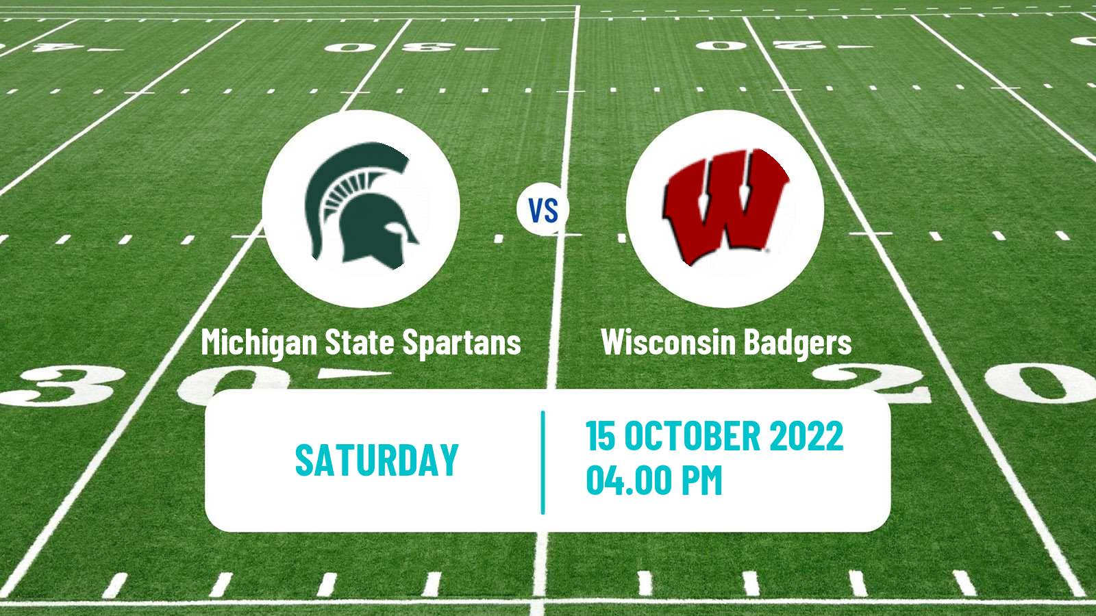 American football NCAA College Football Michigan State Spartans - Wisconsin Badgers