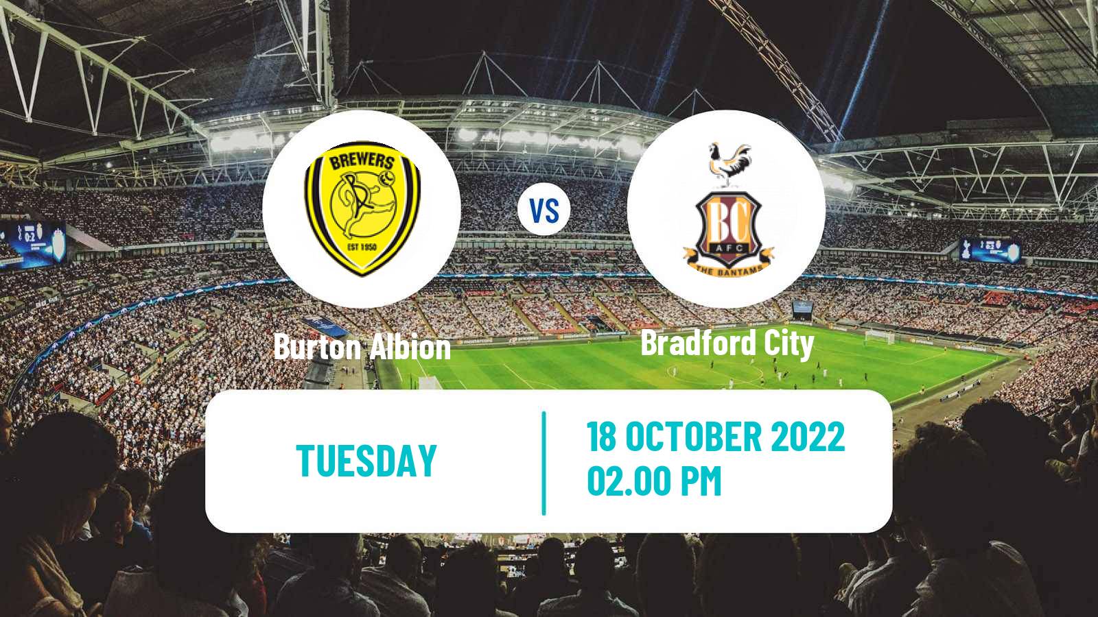 Soccer English EFL Trophy Burton Albion - Bradford City