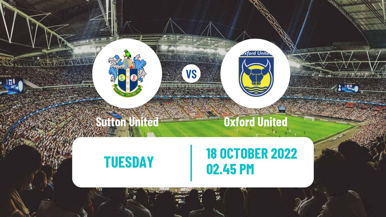 Soccer English EFL Trophy Sutton United - Oxford United