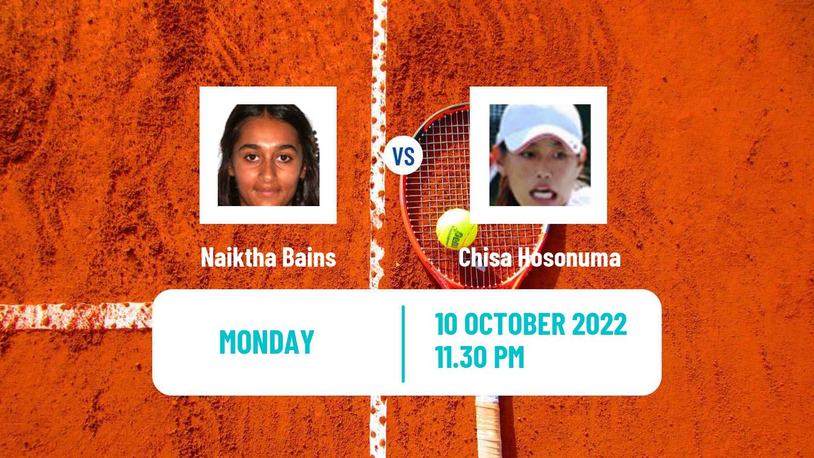 Tennis ITF Tournaments Naiktha Bains - Chisa Hosonuma