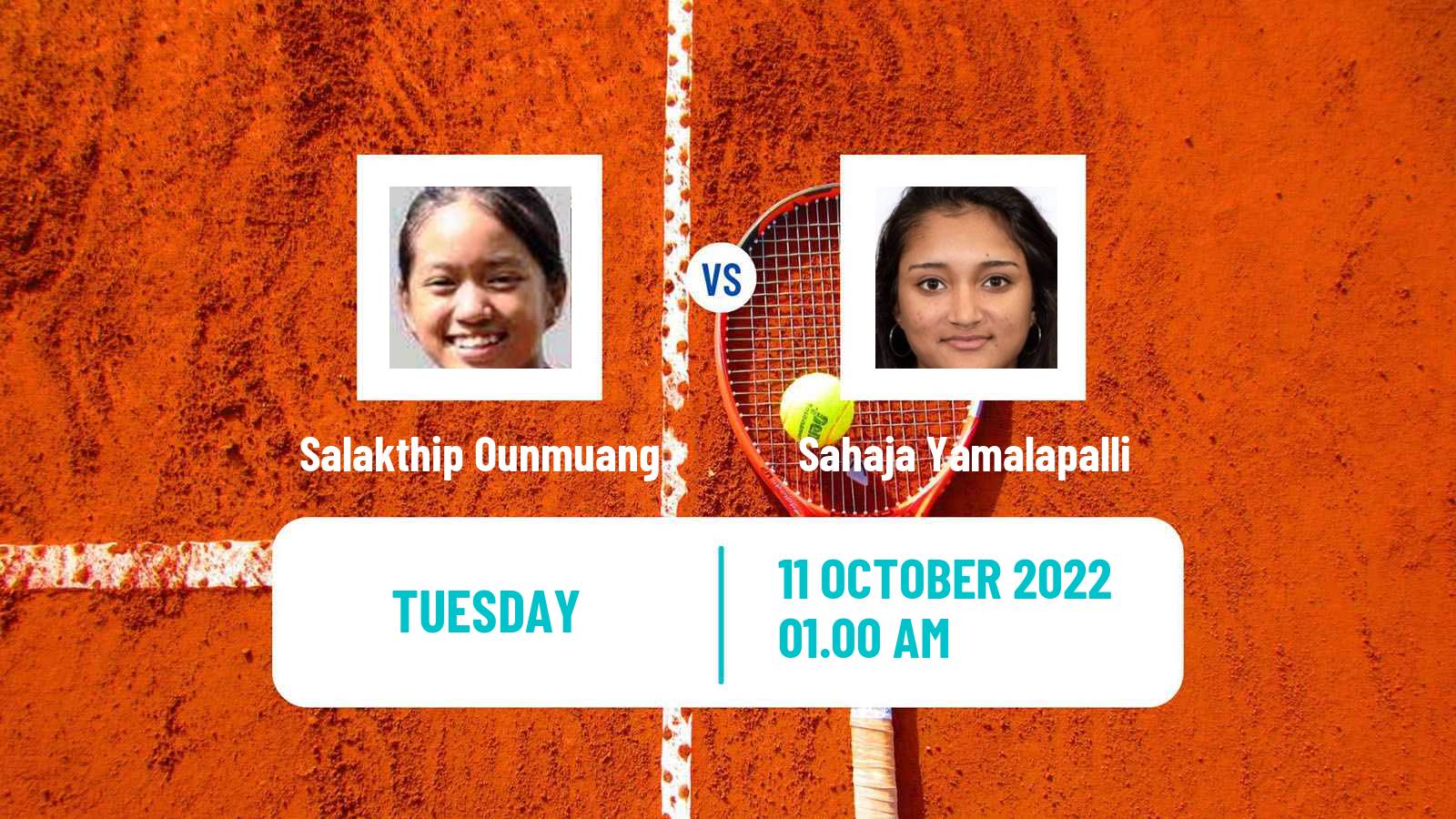 Tennis ITF Tournaments Salakthip Ounmuang - Sahaja Yamalapalli