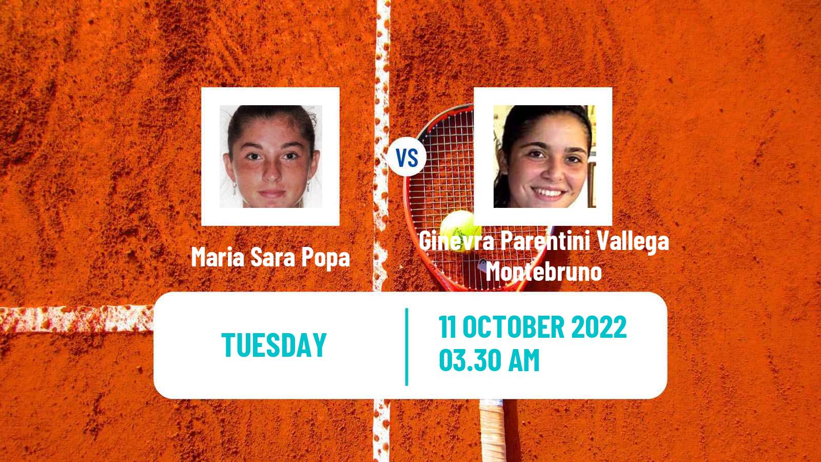 Tennis ITF Tournaments Maria Sara Popa - Ginevra Parentini Vallega Montebruno