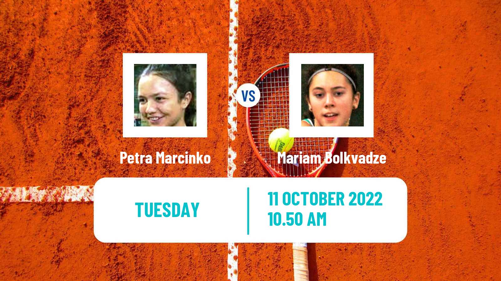 Tennis ITF Tournaments Petra Marcinko - Mariam Bolkvadze