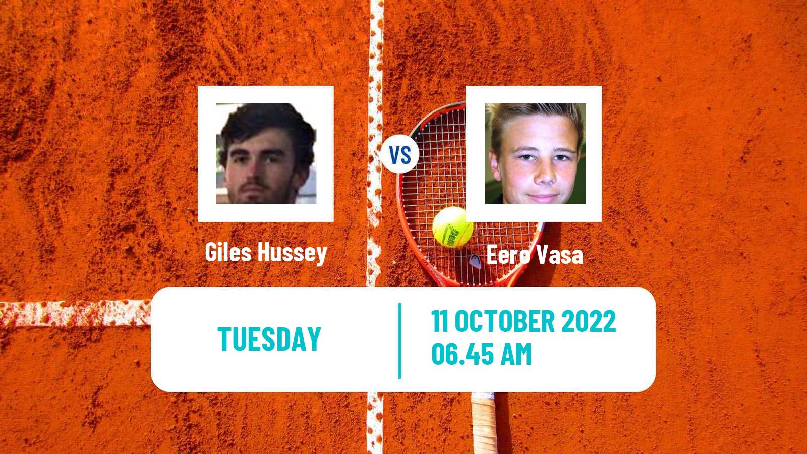Tennis ITF Tournaments Giles Hussey - Eero Vasa