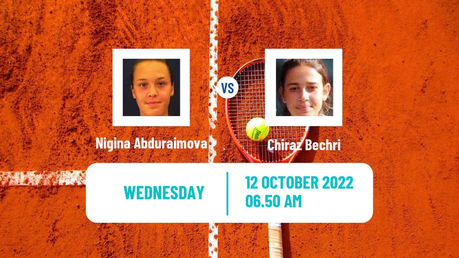 Tennis ITF Tournaments Nigina Abduraimova - Chiraz Bechri