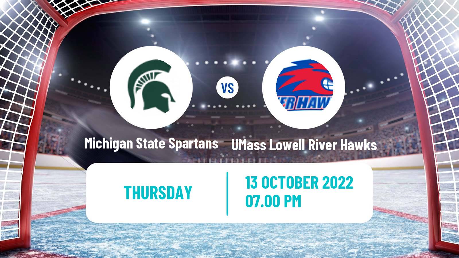 Hockey NCAA Hockey Michigan State Spartans - UMass Lowell River Hawks