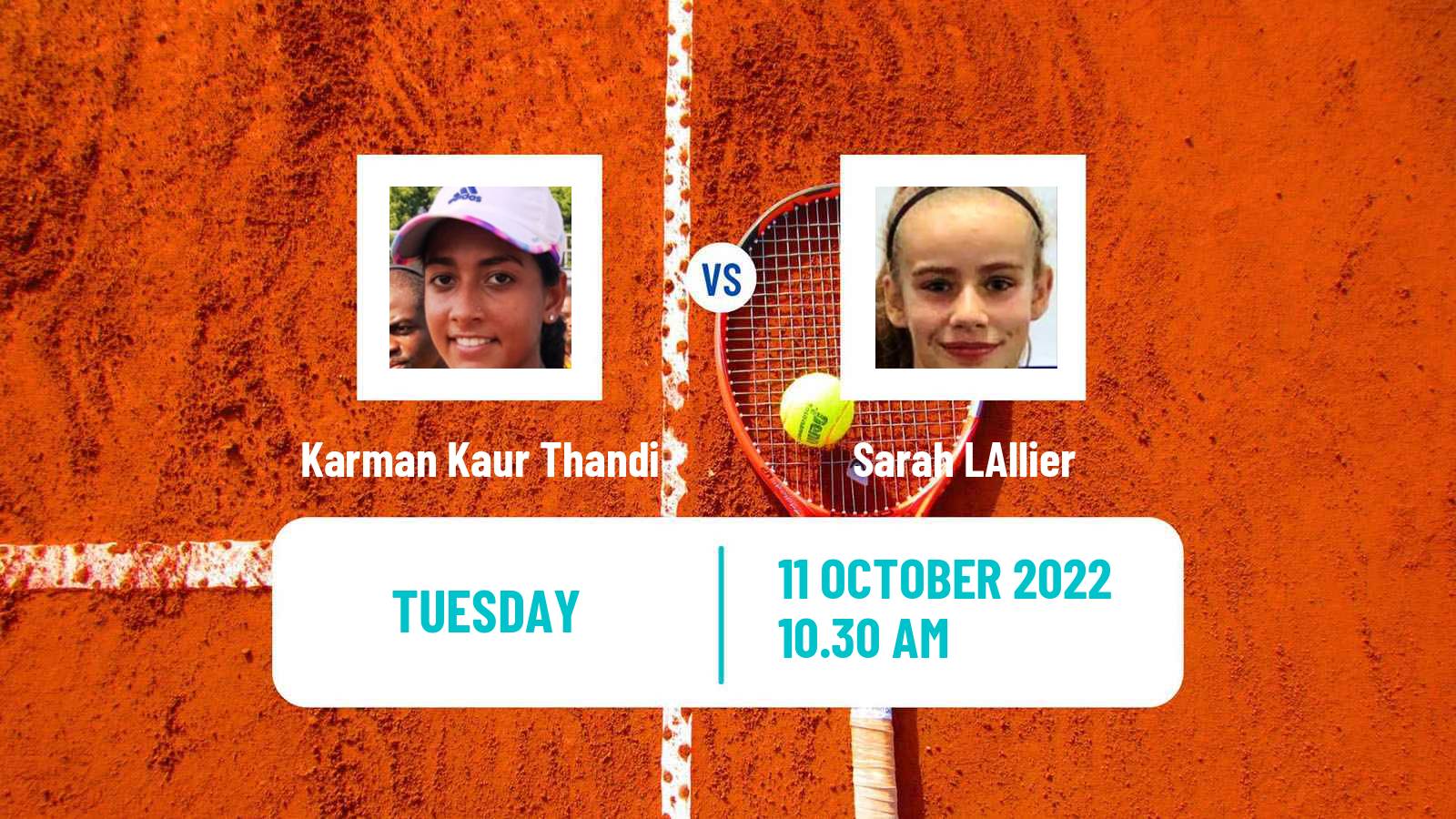 Tennis ITF Tournaments Karman Kaur Thandi - Sarah L'Allier