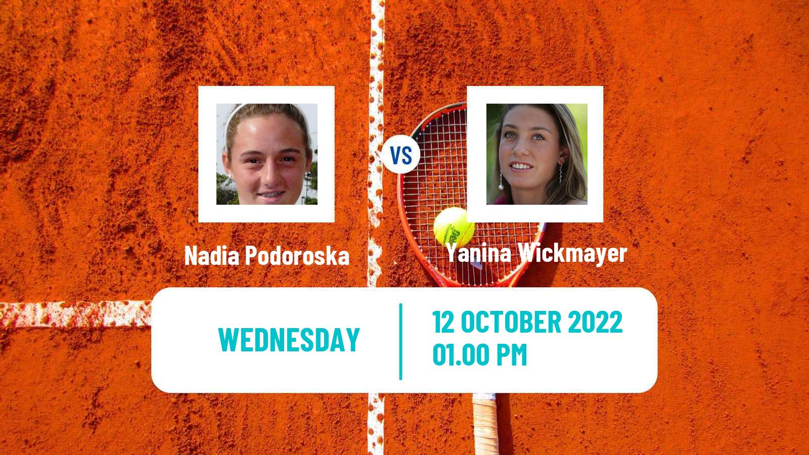 Tennis ITF Tournaments Nadia Podoroska - Yanina Wickmayer