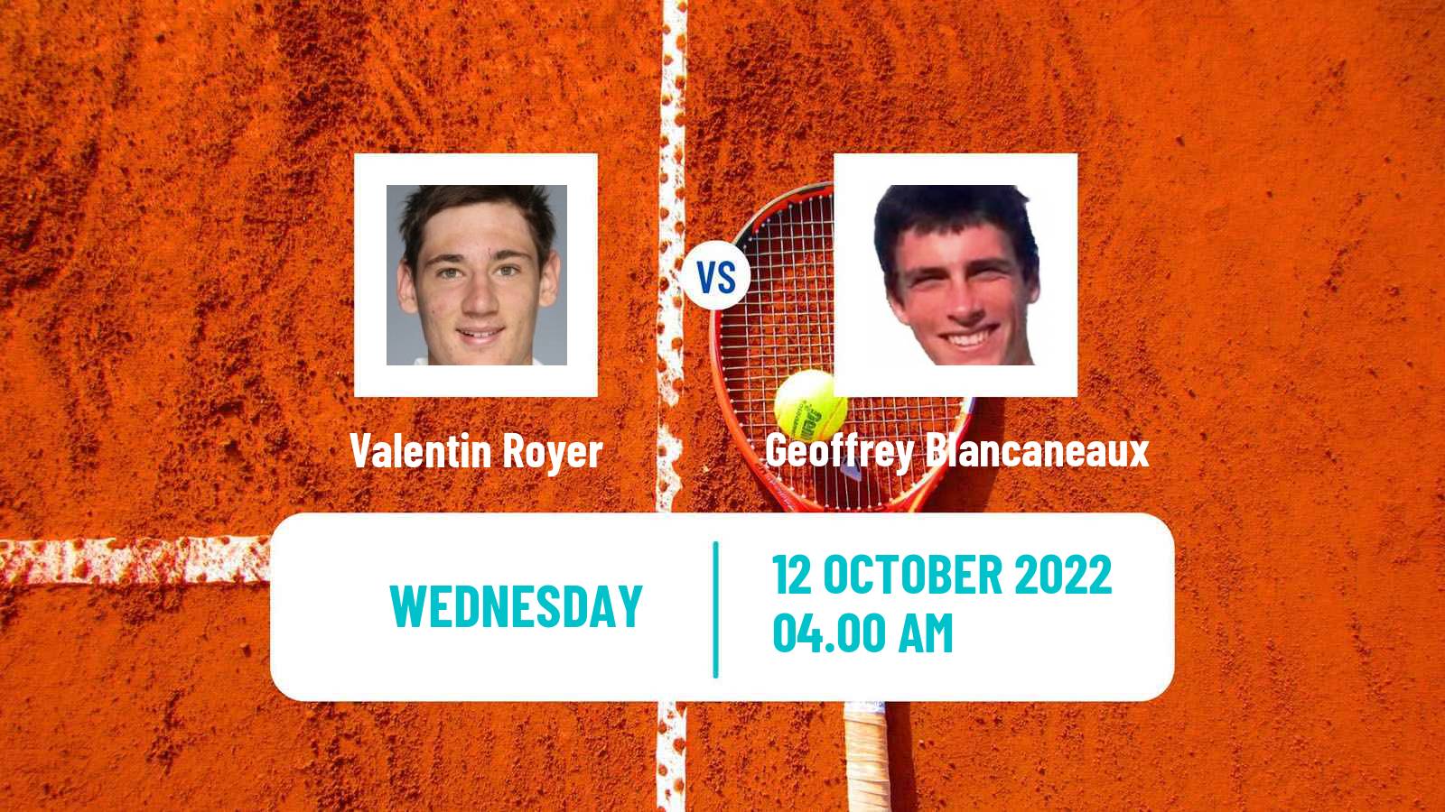 Tennis ATP Challenger Valentin Royer - Geoffrey Blancaneaux