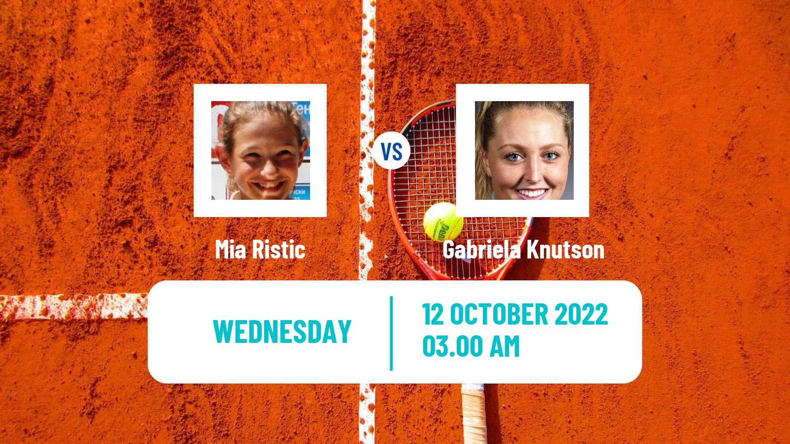 Tennis ITF Tournaments Mia Ristic - Gabriela Knutson