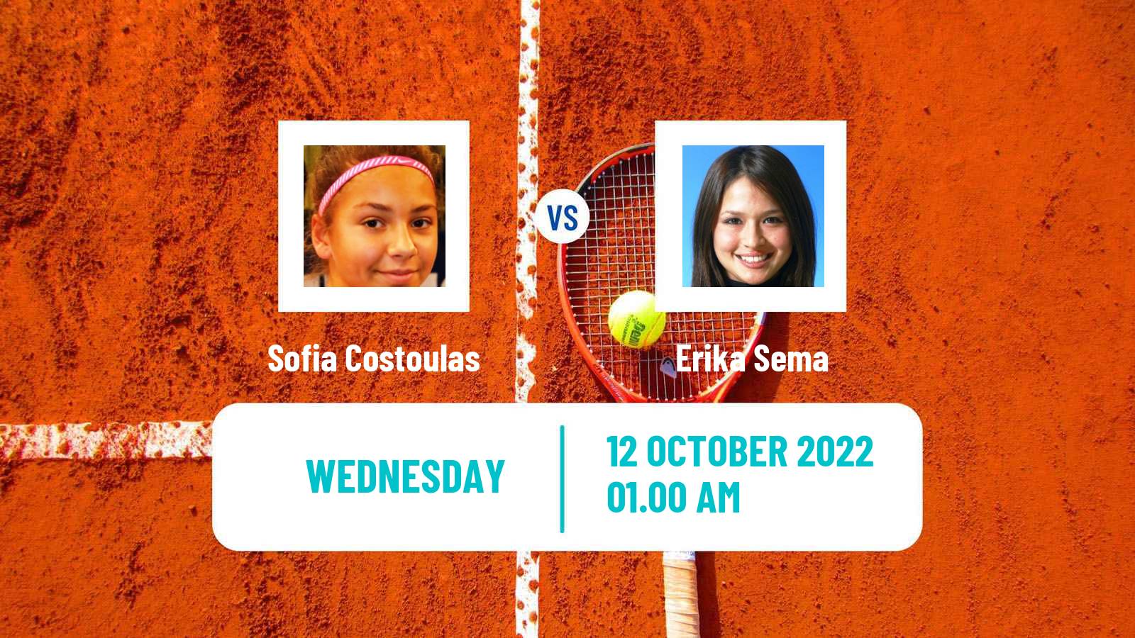 Tennis ITF Tournaments Sofia Costoulas - Erika Sema
