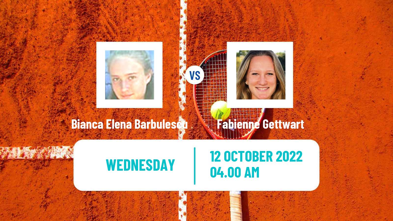 Tennis ITF Tournaments Bianca Elena Barbulescu - Fabienne Gettwart