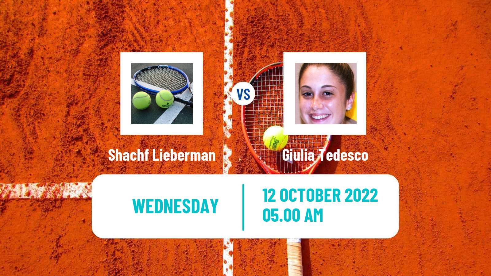 Tennis ITF Tournaments Shachf Lieberman - Giulia Tedesco
