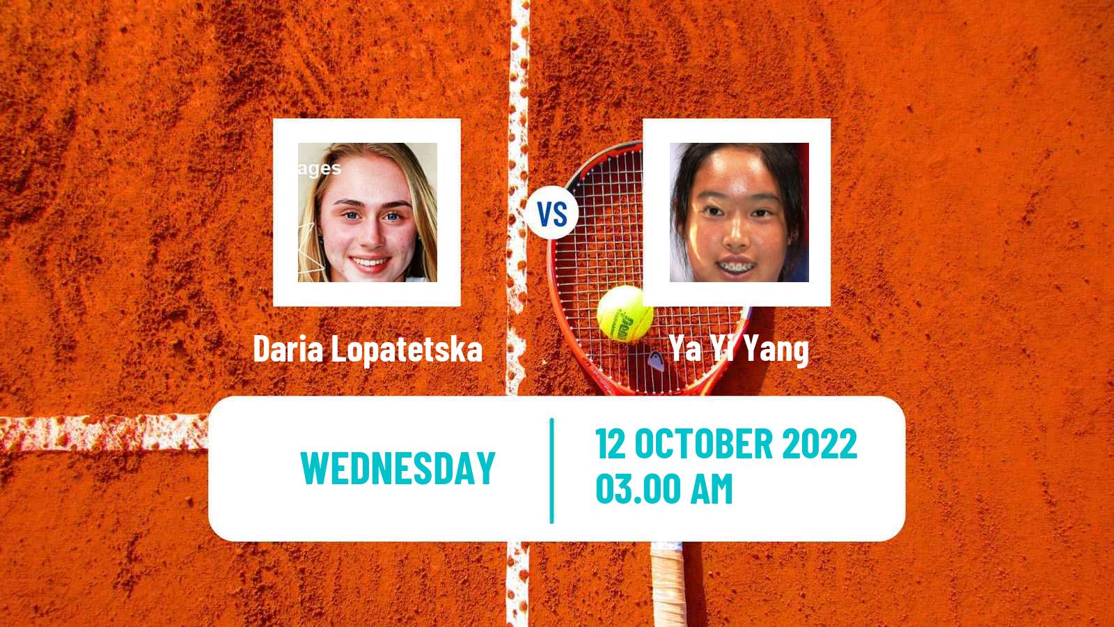 Tennis ITF Tournaments Daria Lopatetska - Ya Yi Yang