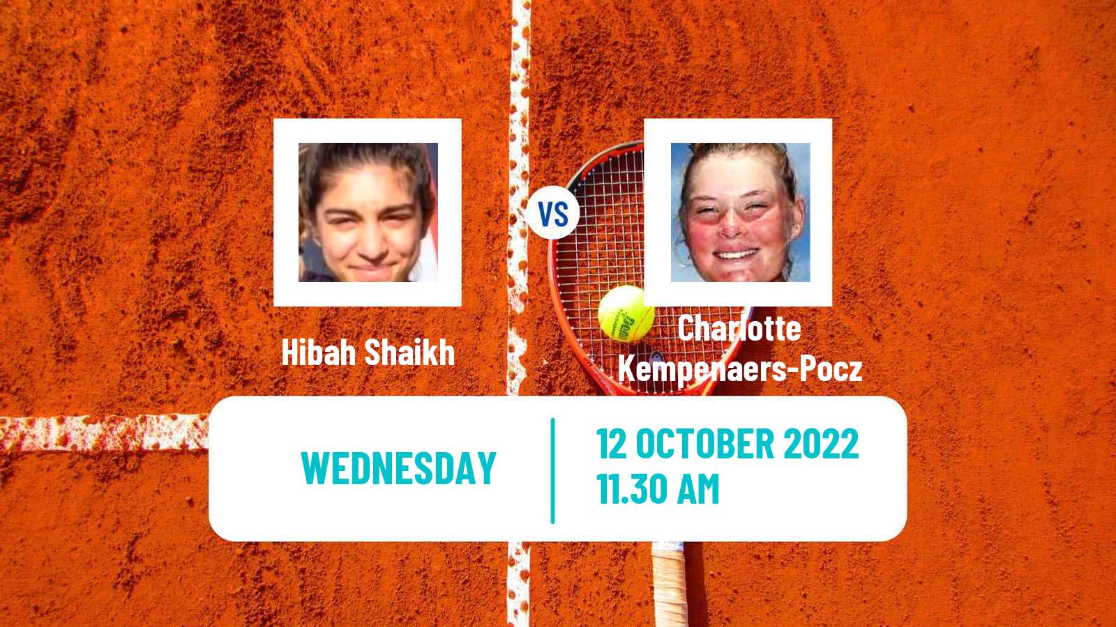 Tennis ITF Tournaments Hibah Shaikh - Charlotte Kempenaers-Pocz