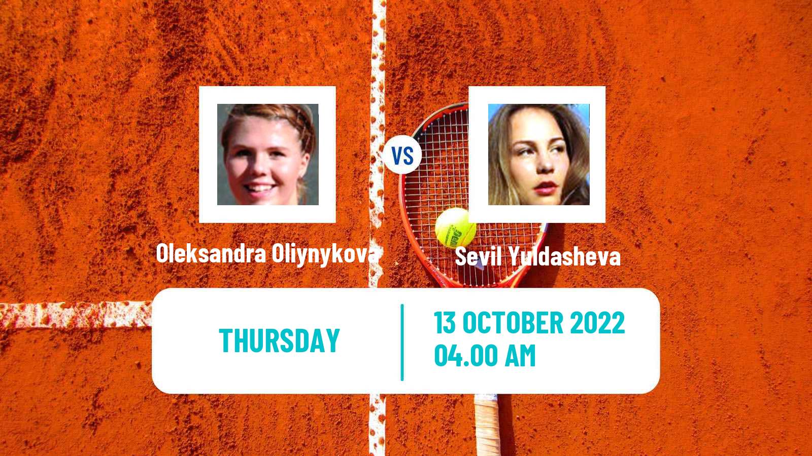 Tennis ITF Tournaments Oleksandra Oliynykova - Sevil Yuldasheva