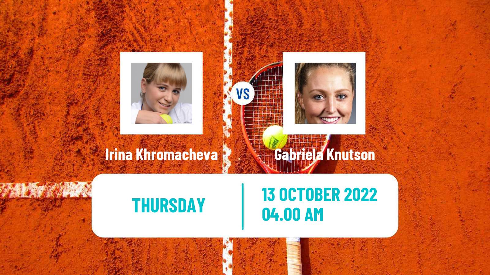 Tennis ITF Tournaments Irina Khromacheva - Gabriela Knutson
