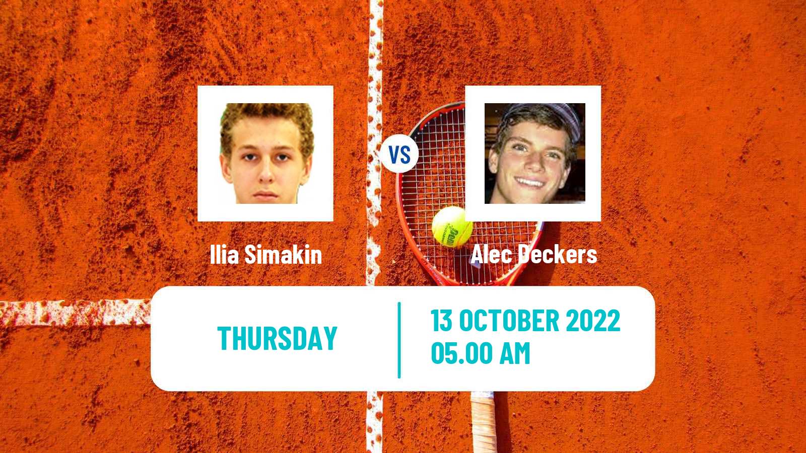 Tennis ITF Tournaments Ilia Simakin - Alec Deckers