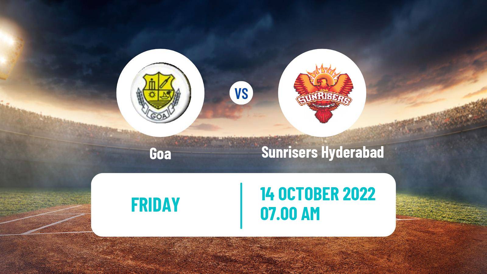 Cricket Syed Mushtaq Ali Trophy Goa - Sunrisers Hyderabad