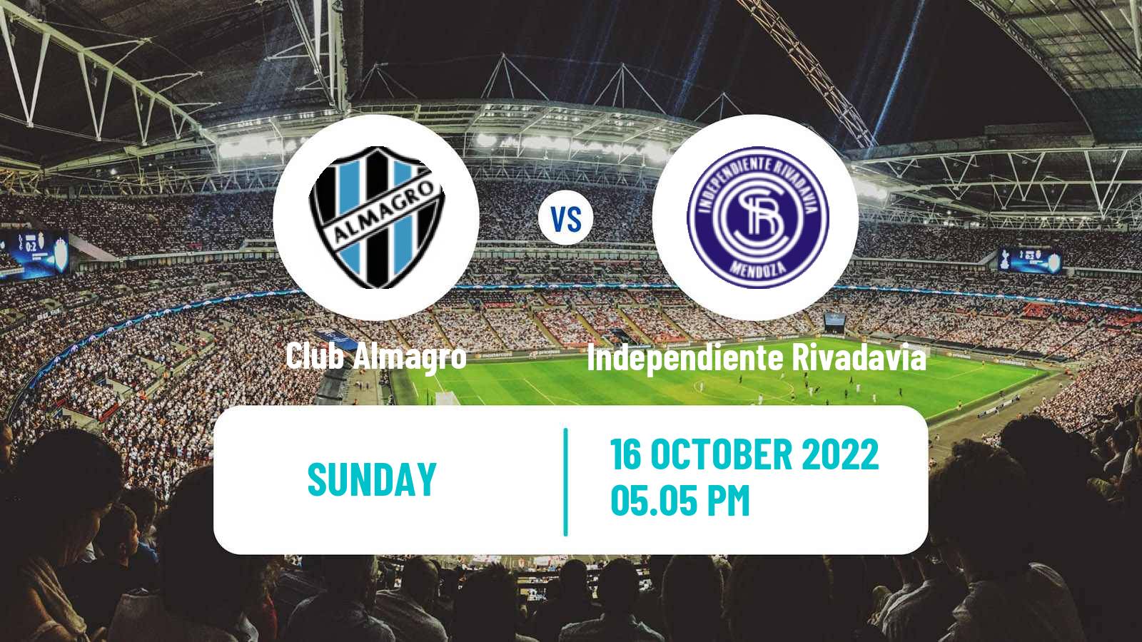 Soccer Argentinian Primera Nacional Club Almagro - Independiente Rivadavia