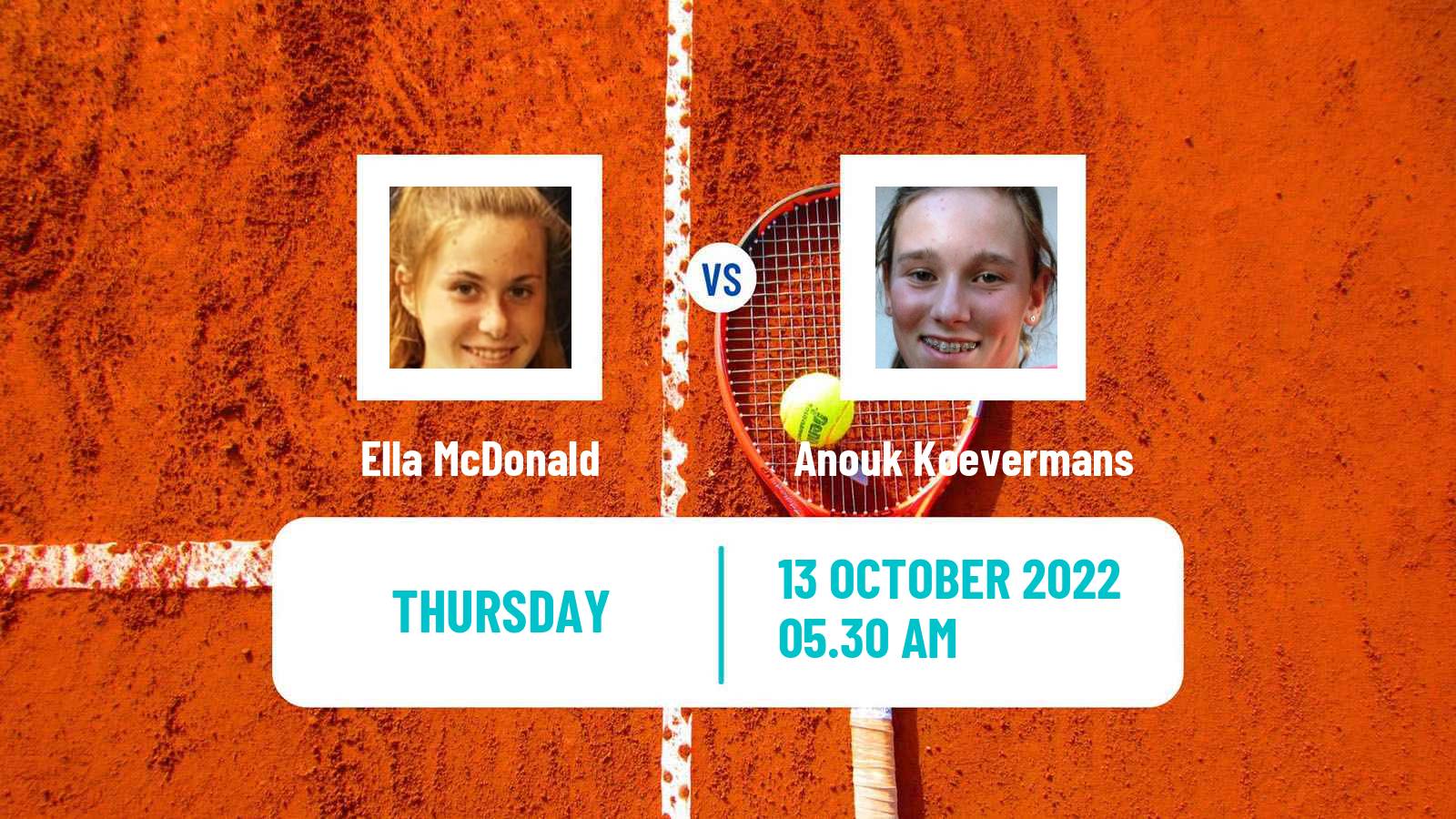 Tennis ITF Tournaments Ella McDonald - Anouk Koevermans